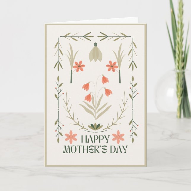 Sällsam & Whimsiskalig Glad mors dag Kort (Framsida)