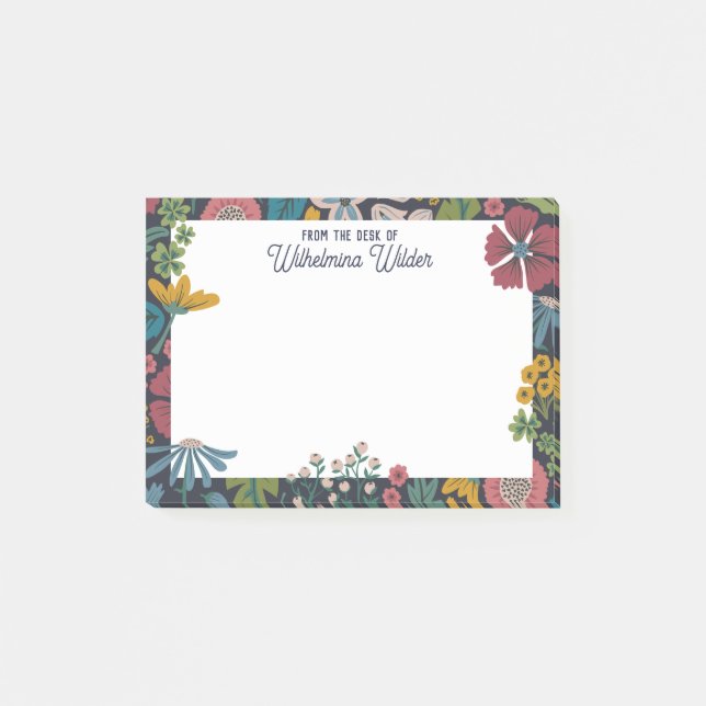 Sällsamma Abstrakt Blommor Från Post-it Block (Framsida)