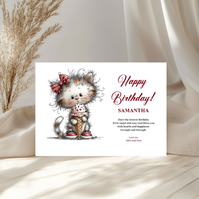 Sällsamma djur Anpassat namn Barn kort för hälsnin (Quirky Animals Custom Name kids greeting card)