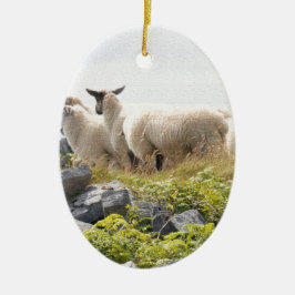 Sällsamma mönster - Får i en åker Julgransprydnad Keramik