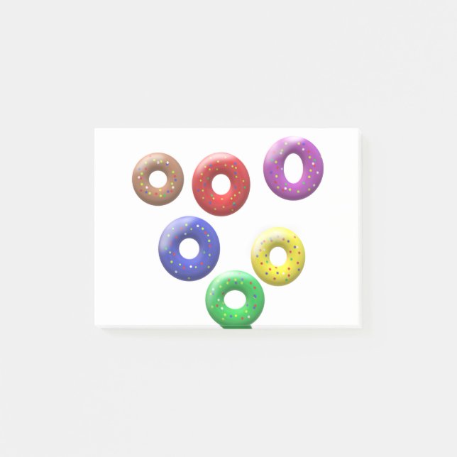 Sällsamma prickiga donut-former post-it block (Framsida)