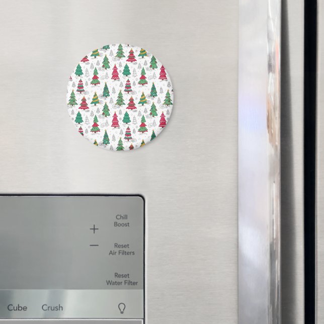 Sällsamma Whimsical Dekorerade Julgranar Klotter Magnet (In Situ (Fridge))