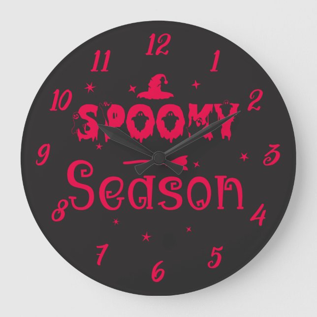 Sällsamt säsongs häxhatt Halloween väggklocka (Framsida)