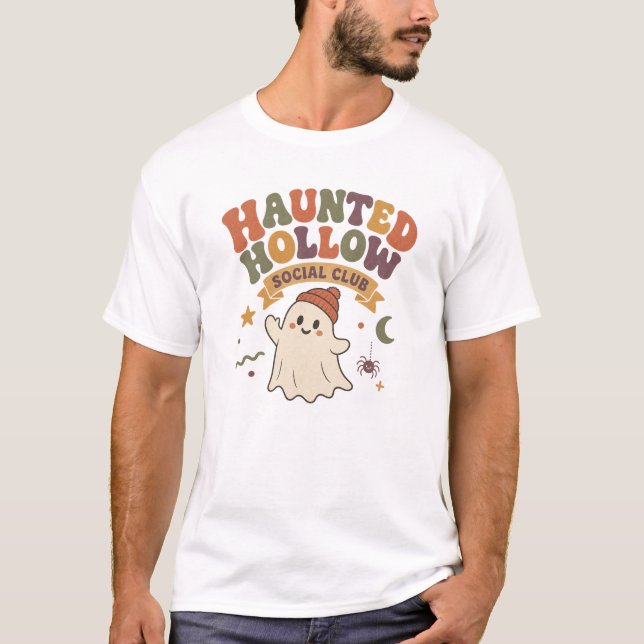 Sällskapet Haunted Hollow Spökdesign T Shirt (Framsida)