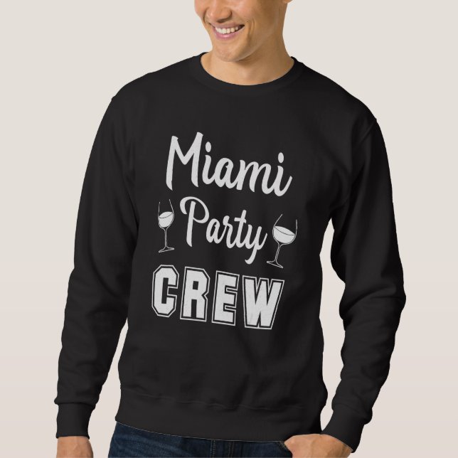 Sällskapet i Miami Bröllopsfest Vin Lång Ärmad Tröja (Framsida)