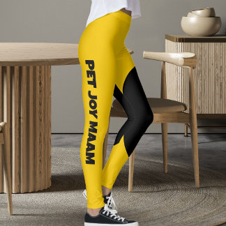 Sällskaps Katt Mamma Namn Guld Solsken Gul Anpassa Leggings