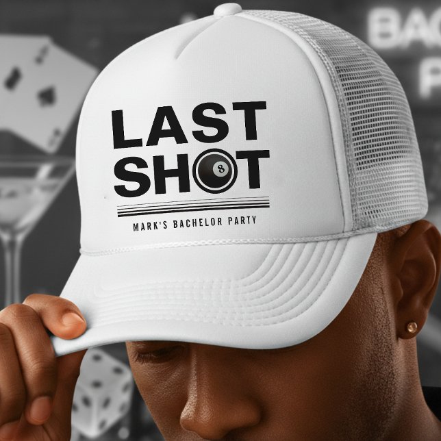 Sällskapsaktivitet för möhippa Sista skottet Bilja Keps (Billiards Bachelor Party Last Shot Pool Ball Trucker Hat
)
