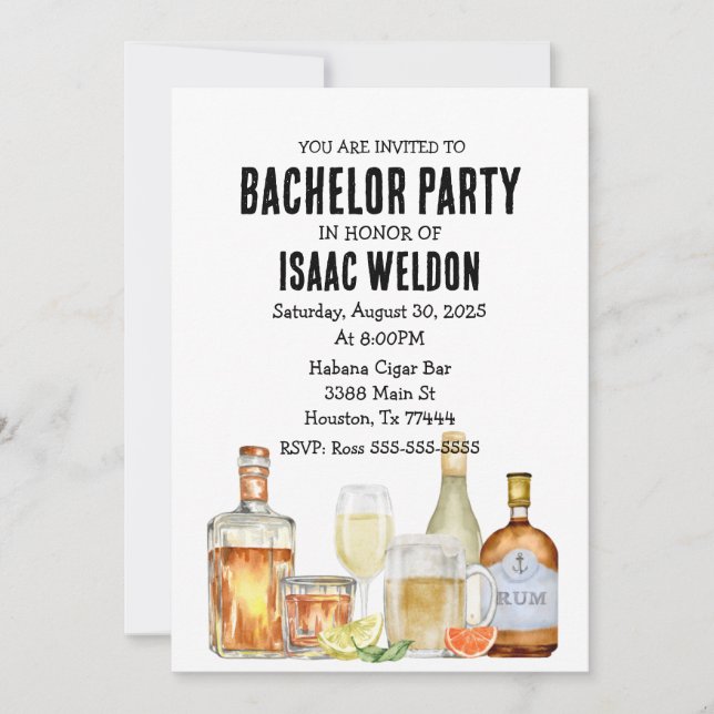 Sällskapsbachelorfestinbjudan Inbjudningar (Framsida)