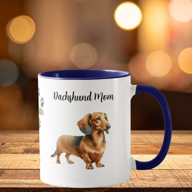 Sällskapsdachshund Mamma Tassavtryck Brun Anpassa Mugg (Skapare uppladdad)