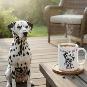 Sällskapsdalmatiner Svart på Vit Personlig Kaffemugg