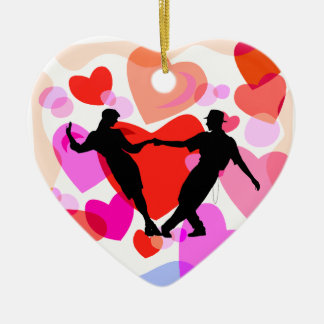 sällskapsdans julgransprydnad keramik