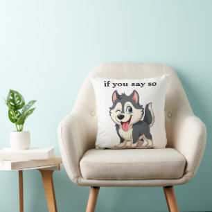 Sällskapsdjur Hund Busig Blinkande Husky Tecknad K Kudde