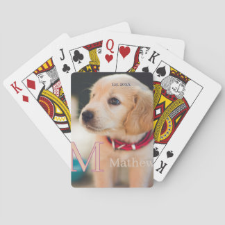 sällskapsdjur hund foto est år namn monogram katt  casinokort