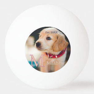sällskapsdjur hund foto est år namn monogram katt pingisboll