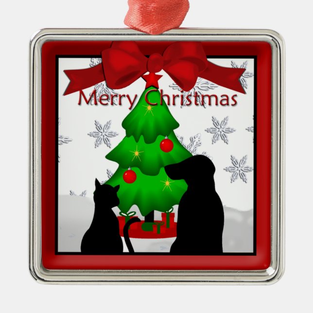 Sällskapsdjur - Hund och Cat Premium-prydnad Julgransprydnad Metall (Framsidan)