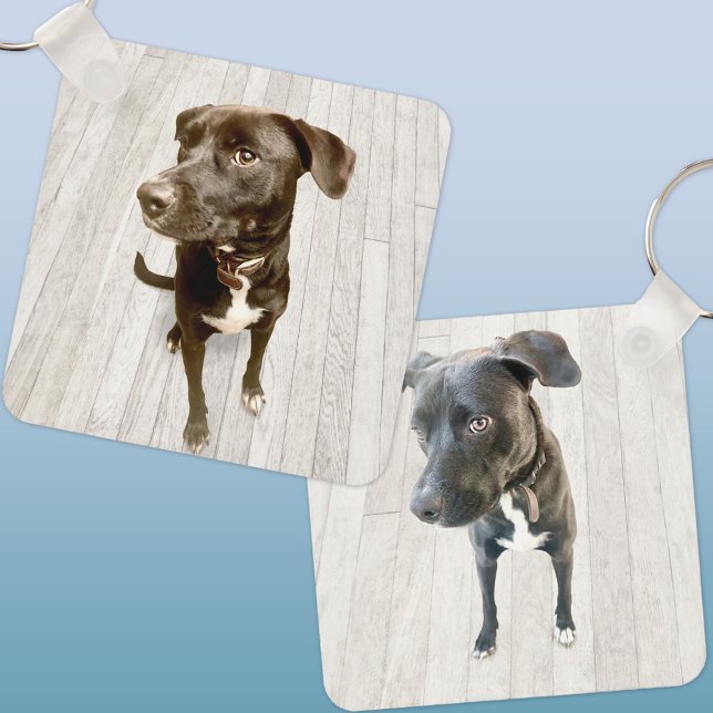 Sällskapsdjur Hund Två Foto Nyckelring (Two photo double sided dog or pet keyring keychain)