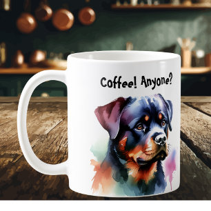 Sällskapsdjur Svarta Rottweiler Personlig Kaffemugg