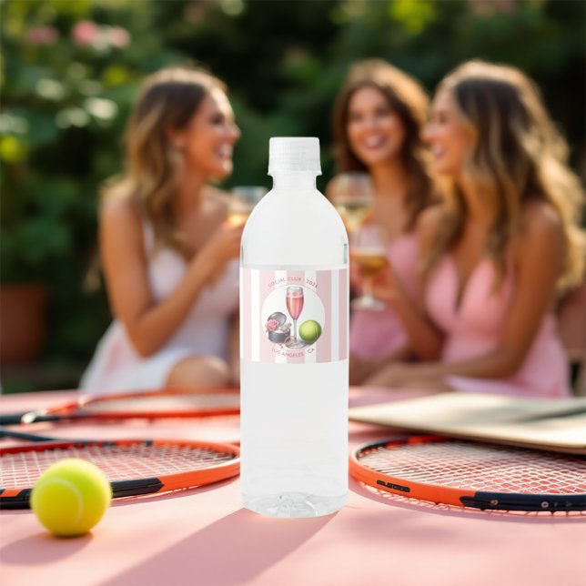 Sällskapsklubb Henparty Helg Vattenflaskor Etikett (Social Club Bachelorette Weekend Water Bottle Label)
