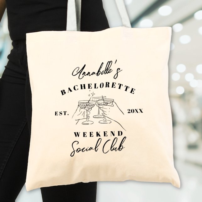 Sällskapsklubb Möhippa Tygkasse (Social Club Bachelorette Party Tote Bag)