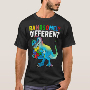Sällsynt annorlunda Dinosaur Autism Awareness Puz T Shirt