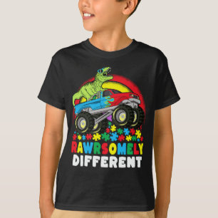 Sällsynt annorlunda T Rex Monster Lastbil Autism Shirt