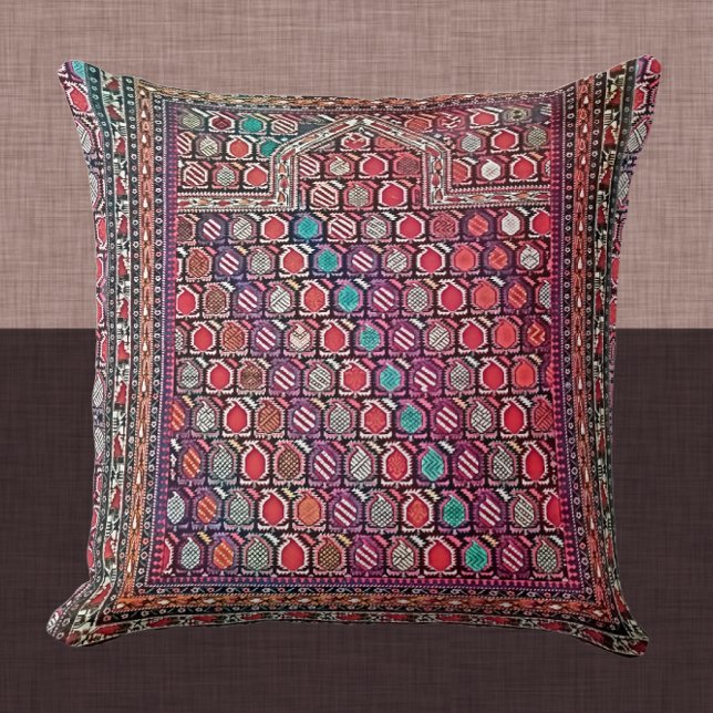 Sällsynt Antique Caucasian Oriental Matta Design Kudde (Skapare uppladdad)