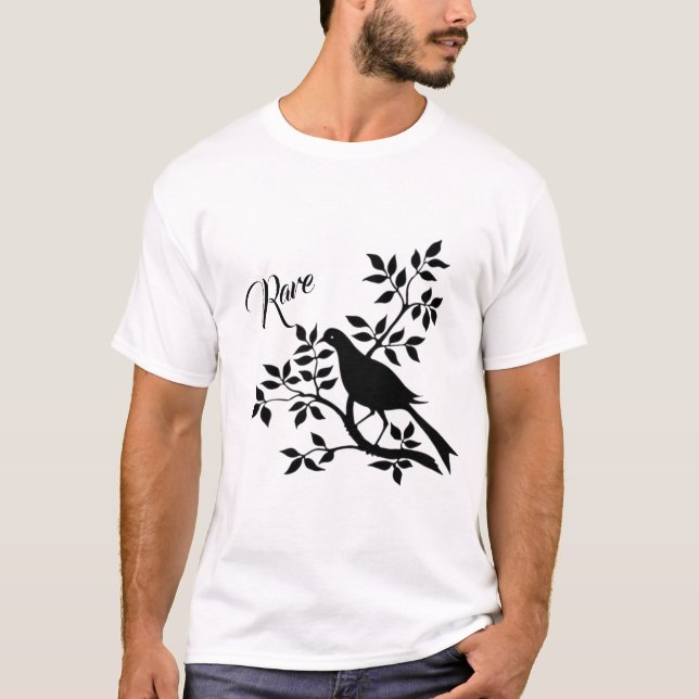 Sällsynt Bird - svartvitt T-Shirt (Framsida)