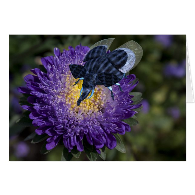 Sällsynt Blue Elephant Kryp Hälsningskort (Framsidan Horizontal)