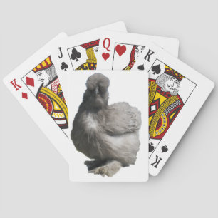 Sällsynt Cute Chicken Brey Silkie Hen Poultry Casinokort