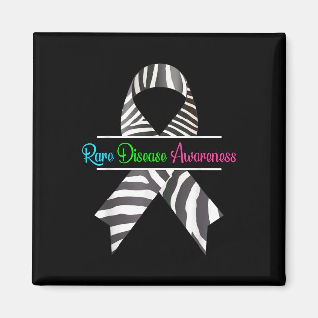 Sällsynt Disease Awareness Shirt - Zebra Sällsynt  Magnet (Framsidan)