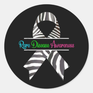 Sällsynt Disease Awareness Shirt - Zebra Sällsynt Runt Klistermärke