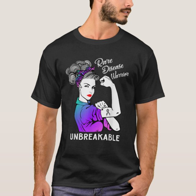 Sällsynt Disease Warrior Obrytable Awareness Gift T Shirt (Framsida)