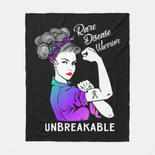 Sällsynt Disease Warrior Obrytable T-Shirt Awarene Fleecefilt