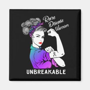 Sällsynt Disease Warrior Obrytable T-Shirt Awarene Magnet