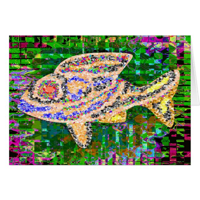 Sällsynt guld- fisk - idérika konster hälsningskort (Framsidan Horizontal)