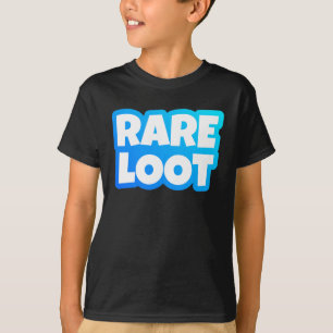 Sällsynt Loot Gamer Neon Blue White Typography T Shirt