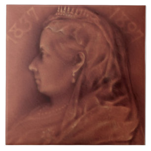 Sällsynt Mauve Queen Victoria 1837-1897 Kakelplatta