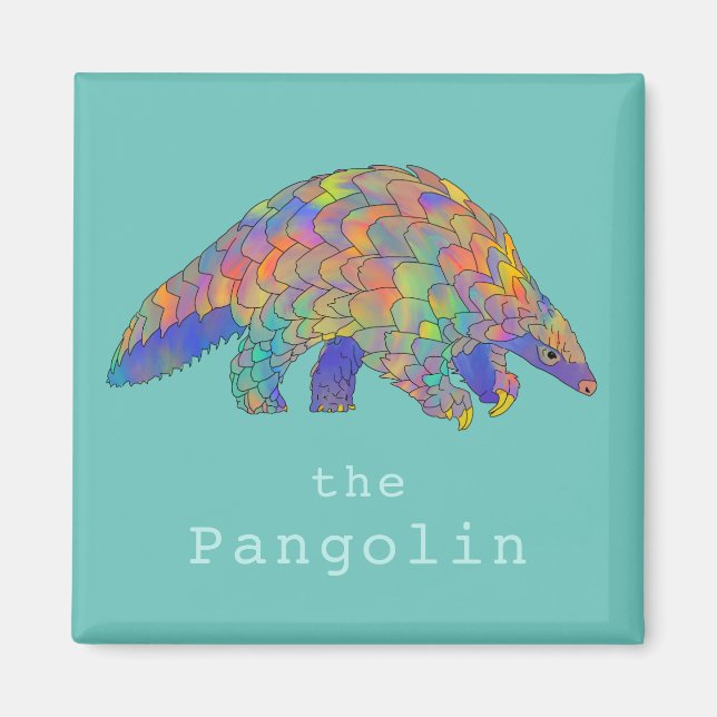 Sällsynt Pangolin myrslok färgrik  Magnet (Framsidan)