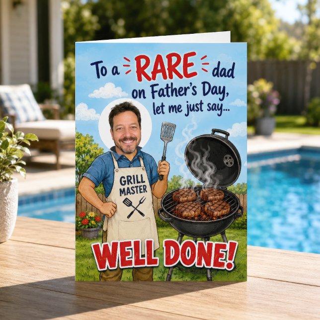 Sällsynt Pappa Grillar Väl Genom Rolig Fars Dags F Kort (Skapare uppladdad)