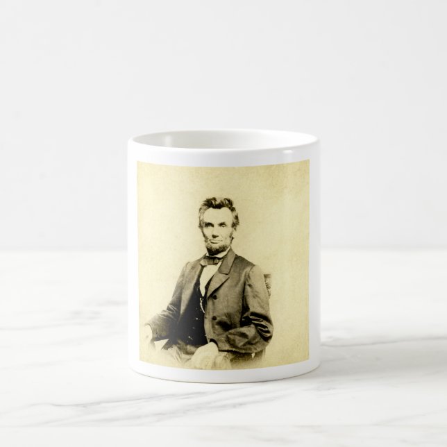 SÄLLSYNT presidentAbraham Lincoln STEREOVIEW Kaffemugg (Center)