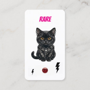 Sällsynt Punk Cat-Collector Card-Black Rebel Lojalitetskort