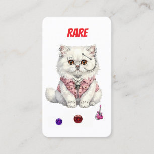 Sällsynt Punk Cat-Samlar Kort-Vit Rebel Lojalitetskort