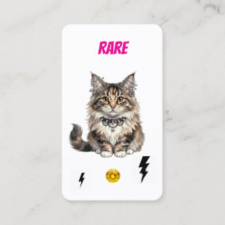 Sällsynt Punk Katt Maine Coon Samlarkort Lojalitetskort