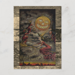 Sällsynt rolig illustration av gammal Halloween Vykort