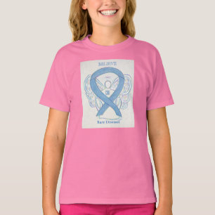 Sällsynt Sjukdom Denim Awareness Ribbon Angel Shir Tee Shirt