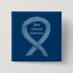Sällsynt Sjukdom med denim Medvetenhet Ribbon Pin Knapp