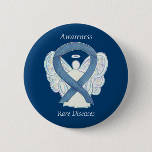 Sällsynt Sjukdomar Denim Awareness Angel Ribbon Pi Knapp