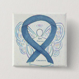 Sällsynt Sjukdomar Denim Awareness Angel Ribbon Pi Knapp