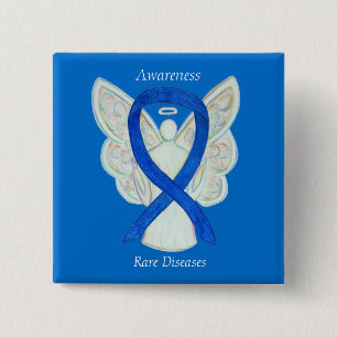 Sällsynt Sjukdomar Denim Awareness Angel Ribbon Pi Knapp
