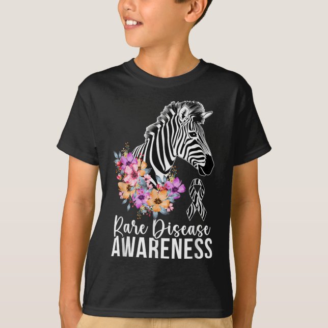 Sällsynt Sjukdomskänsla Känslhet Zebra Sällsynt Di T Shirt (Framsida)